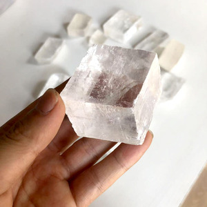 Wholesale Natural Crystal Raw Iceland Spar <b>Cube</b> White Calcite Rough Quartz - Product Image 3