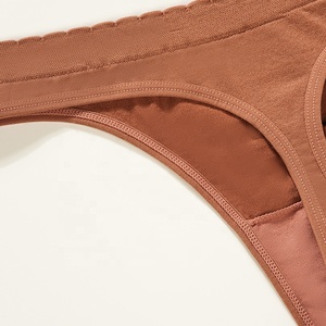 Bragas de mujer de cintura media con borde festoneado, sin costuras, tipo tanga, ropa interior femenina - Product Image 5