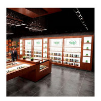 Magasin de détail Design d'intérieur Magasin de fumée Vitrine CBD Vitrine Cabinet Verre pour magasin de fumée