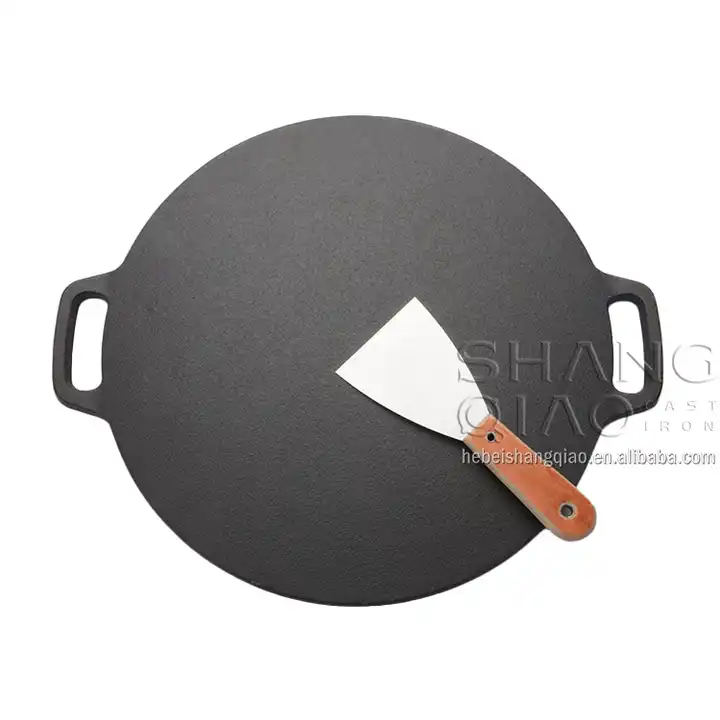 cast iron tawa pan with double