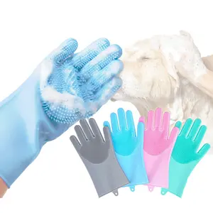 Pet Dog Cat Grooming Cleaning Magic Glove For Pet Dirt Hair Remover Silicone Pet Bath Grooming Glove