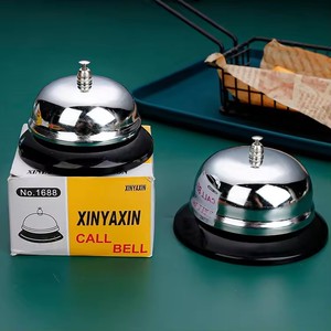 Campanello <span class=keywords><strong>da</strong></span> <span class=keywords><strong>Tavolo</strong></span> in Alluminio a Spinta Manuale per Ristoranti, Uffici e Cucine, con Clip per Tovaglia in Acciaio Inossidabile - Product Image 2