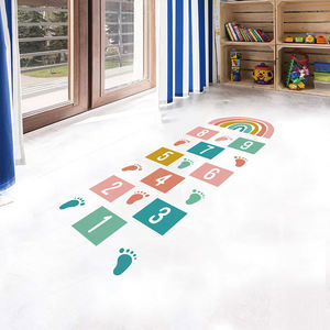 Sticker mural arc-en-ciel à pas de <span class=keywords><strong>marelle</strong></span> créatif sticker de sol autocollants étanches à l'eau pour la décoration de la maison pour le salon chambre d'enfants - Product Image 4