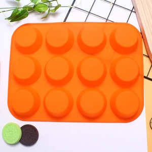 12-<span class=keywords><strong>Cell</strong></span> Silicone bánh công cụ, cấp thực phẩm bánh mì nướng chảo lò tròn Muffin cup nướng khuôn, Silicone khuôn bánh - Product Image 5