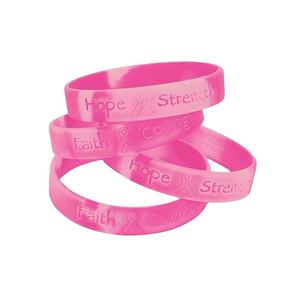 Bracelets en silicone de sensibilisation au cancer du sein d'événements de ruban rose personnalisés bon marché - Product Image 1