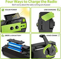 Lampe torche LED super lumineuse 2W alimentée par dynamo MEDING, radio météo d'urgence NOAA à manivelle solaire MD-090P, batterie externe 4000mAh