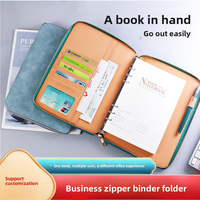 Planificateur A5 à fermeture éclair en cuir PU personnalisé classeur carnet de notes Journal à feuilles mobiles couverture souple pour affaires bureau école