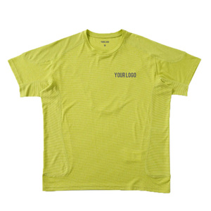 Healy Men's <b>Lime</b> Green Crew Neck Short Sleeve Shirt Moisture Wicking Automated Cutting Summer Sport Top - Product Image 3