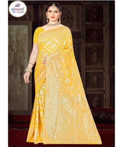 Saris en coton imprimé vintage élégants pour femmes, style tendance et confortable de qualité supérieure pour le bureau, les occasions décontractées et les fêtes - Product Image 1