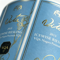 Etiqueta de Papel Kraft con Relieve Elegante, Impermeable, para Envasado de Vino, Acabado Brillante, Impresión Personalizada, Autoadhesiva, para Café/Cerveza/Whisky/Vino