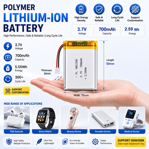 แบตเตอรี่ลิเธียมโพลิเมอร์ 3.7V 700mAh 901350 แบบชาร์จได้ สำหรับการดูแลสุขภาพและการตรวจสอบสุขภาพ - Product Image 2
