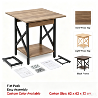 Table d'appoint contemporaine simple carrée double coin mini en pierre pour salon appartement, mobilier de thé et de café, vente en gros