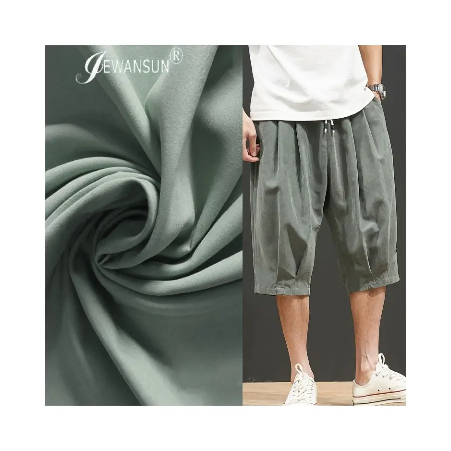 Factory Direct Customize 75D*150D Peachskin Fabric Free Sample Available Ideal Polyester Peach Skin Fabric Outdoor Casual Pants
