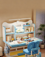 Ensemble de bureau d'étude ergonomique pour enfants avec étagère à livres et tiroir de rangement pour la maison et l'école