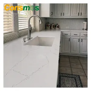 Giá Rẻ Giá đánh bóng nhân tạo màu xanh Sparkle đá thạch anh Countertop cho nhà bếp