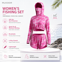 Haut court à capuche personnalisé pour femme, protection solaire UPF50+, séchage rapide, anti-UV, léger, pour kayak, bateau, plage et pêche