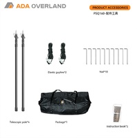 ADA OVERLAND Tienda de Campaña de Techo Súper Ligera, Resistente a la Intemperie, con Anexo, para 4 Personas, para Acampar en Coche, Aventuras al Aire Libre