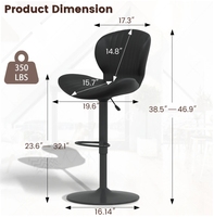 Moderne et abordable 360 ° Tabourets de bar pivotants avec repose-pieds, tabourets noirs pour bar, cuisine, café, pub, fête, vente chaude, mobilier de bar