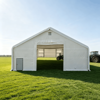 Abri en acier à double treillis 40x80 pieds, tente d'entrepôt temporaire grande envergure en tissu PVC imperméable pour stockage industriel et stationnement de voitures