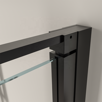 Cabine de douche à cadre en aluminium noir de style allemand Porte de salle de bain pivotante en verre transparent pour hôtels
