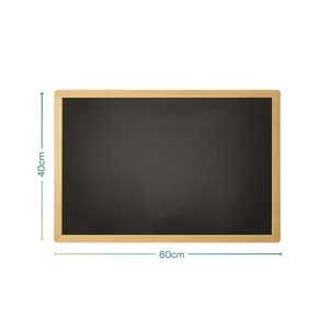 Pizarra con marco de madera de 60x40 cm para que los niños dibujen y escriban con tiza y juego de borrador incluido - Product Image 2
