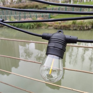 Outdoor E27 Flat Hanging Light <b>String</b> Waterproof LED Lamp Plastic Body 25000 Hours Lifespan For <b>Garden</b> Decoration - Product Image 1