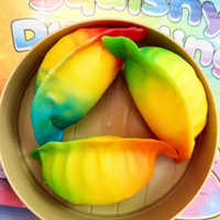 Mini boîte mystère surprise pour fête, jouet squishy TPR en forme de dumpling, réaliste, coloré, effet cristal, anti-stress, cadeau de fête, jouet fidget