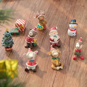 Ornements en résine, figurines d'animaux, décoration de Noël, singe, Père Noël, bonhomme de neige, mouton, cerf, lapin, ours, écureuil, cadeau, arbre de Noël - Product Image 1