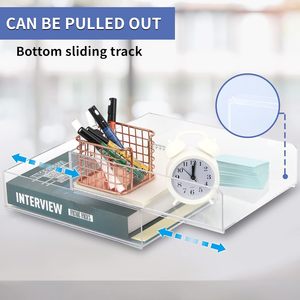 Tùy Chỉnh Bàn Tổ Chức Và Tập Tin Hiển Thị Rõ Ràng <span class=keywords><strong>Acrylic</strong></span> Tạp Chí Giá Chia Loại Cuốn Sách Kệ - Product Image 5