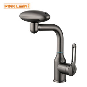Robinet de douche moderne en acier inoxydable à poignée unique et à trou unique, avec cartouche céramique, multifonctionnel, jet pluie spatial - Product Image 1