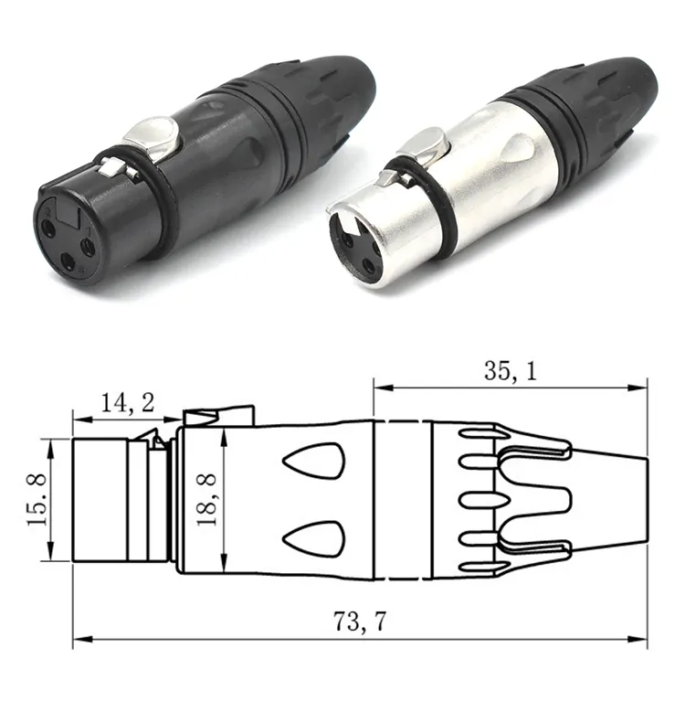 Factory Plug Female 3/4/5 pin socket Panel Mount Stereo Jack xlr 3pin Panel Connector Microphone Jack Waterproof Connector