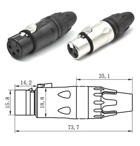 Enchufe de fábrica hembra de 3/4/5 pines conector de montaje en Panel Conector estéreo XLR conector de Panel de 3 pines conector de micrófono conector impermeable