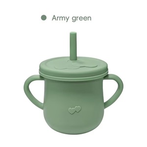 Gobelet d'apprentissage pour bébé, gobelet à paille en silicone, anti-fuite, écologique, gobelet pour tout-petits - Product Image 1