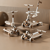 Trottinette Poussette Multifonction 6-en-1 Pliable à 3 Roues pour Enfants avec Siège et Barre de Protection pour Bébés et Enfants de 1 à 6 Ans