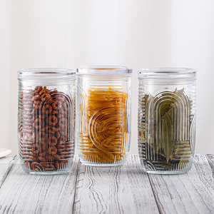Nhà Máy Trung Quốc Tùy Chỉnh Sang Trọng Kín Lọ Thủy Tinh 500Ml 700Ml <span class=keywords><strong>1000Ml</strong></span> Gia Vị Mứt Lưu Trữ Nhà Bếp Bìa Gia Vị Container - Product Image 2