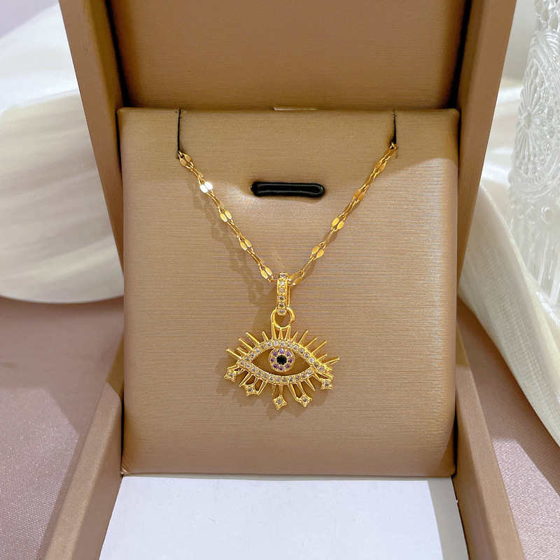 G113.pendentif en cuivre avec chaîne en acier titane