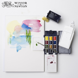 <span class=keywords><strong>Winsor</strong></span> & <span class=keywords><strong>Newton</strong></span> alta calidad profesional 12 colores acuarela pintura paleta caja de lata para viaje pintura artista - Product Image 4