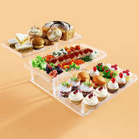 Plateau de service à 3 niveaux pour le divertissement, présentoir de table à dessert en acrylique pour fournitures de fête