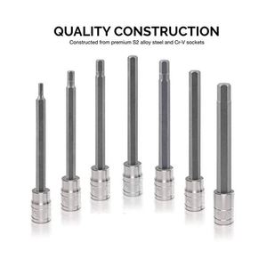 7PCs 3/8 "Ball End Long 4.25" Standard SAE Hex Allen Bit Sockets Wrench - Product Image 2