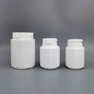 Hapları boş beyaz ilaç şişesi plastik hap kapsül takviyesi için özel HDPE plastik şişe Vitamin Tablet sakızlı konteyner