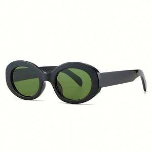 Gafas de Sol Redondas Retro de Moda 2022 con Logotipo Personalizado para Hombre y Mujer, Gafas de Sol Ovaladas Negras con Protección UV400 - Product Image 1