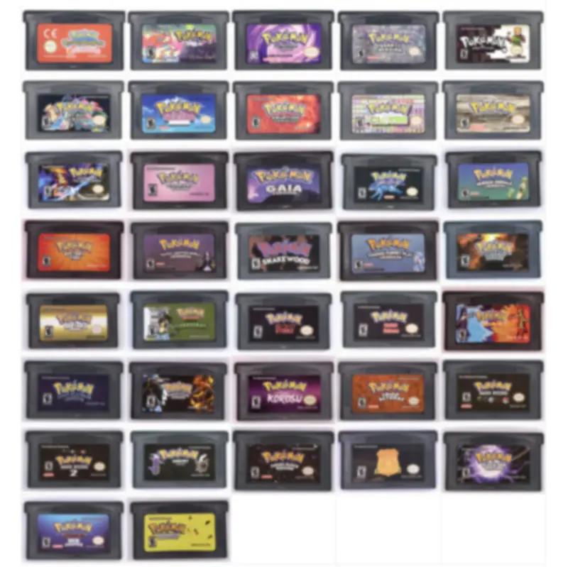 Cartouche de jeu vidéo Carte de console pour GBA GBC GB SP GBM NDSL Poke moned Game Card Series