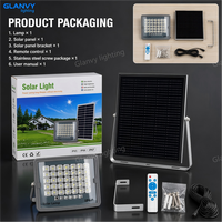 Projecteur solaire à batterie LiFePO4 200W avec télécommande de contrôle du temps, LED SMD 5730, extérieur IP67, lampe de sécurité en aluminium