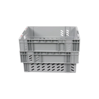 JOIN Caisse de rangement en plastique robuste, empilable et emboîtable, grise, solution logistique d'entrepôt