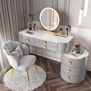 Zxm Smart Bedroom Furniture Modern Simple Multi-functional Princess Dressing Makeup <b>Table</b> With Side Cabinet Vanity Smart Mirror - Product Image 1