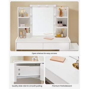 Mobili per la casa <span class=keywords><strong>toeletta</strong></span> in legno disegni per il <span class=keywords><strong>trucco</strong></span> specchio con set di cassetti bianco moderno - Product Image 2