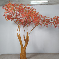 NINI Arbre artificiel réaliste en fibre de verre de haute qualité, en érable rouge, fait main, pour la décoration intérieure et extérieure de maisons, hôtels et restaurants