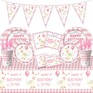 Assiettes en <span class=keywords><strong>papier</strong></span> jetables pour fête prénatale sur le thème du cigogne mignon, 7/9 pouces, pour révélation du sexe, assiettes à gâteau et desserts, ensemble <span class=keywords><strong>de</strong></span> vaisselle pour fête <span class=keywords><strong>de</strong></span> naissance <span class=keywords><strong>de</strong></span> fille - Product Image 3