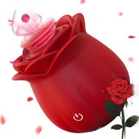Jouets pour adultes Red Rose avec 10 modes de succion et de vibration, vibrateur rose multifonctionnel imperméable pour femmes, clitoris, mamelons
