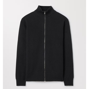 Cardigan zippé personnalisé pour homme, couleur unie, 100 % laine extra épaisse, lourd, anti-plis, respirant, tricot d'automne, ODM - Product Image 6